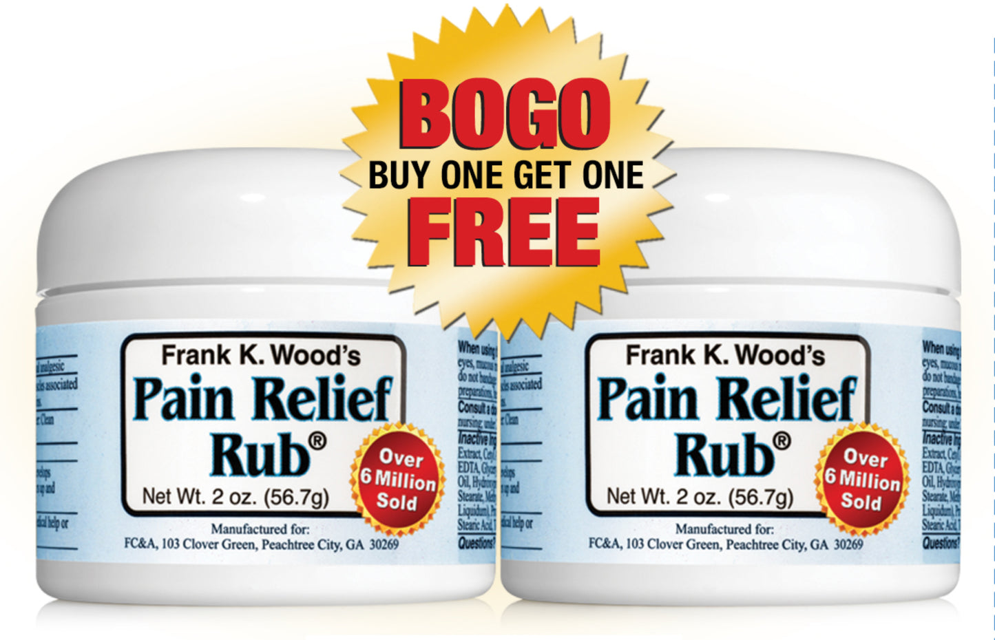 Frank K. Wood’s Pain Relief Rub - BOGO